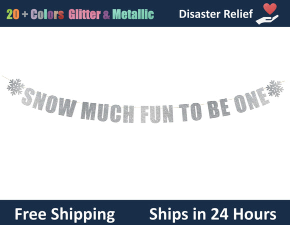 Snow Much Fun To Be One | Hanging Letter Party Banner