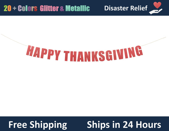 Happy Thanksgiving Party Banner | Hanging Letter Sign