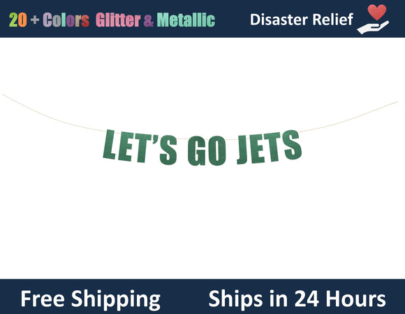 Let's Go Jets | Hanging Letter Party Banner