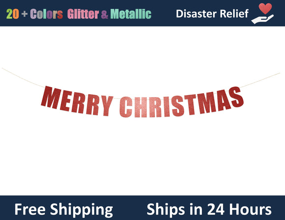 Merry Christmas | Hanging Letter Party Banner