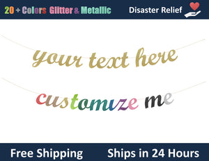 Cursive Custom Text | Hanging Letter Party Banner