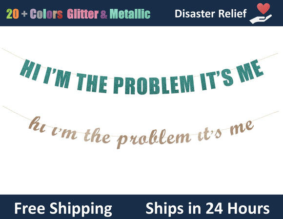 Hi I'm The Problem It's Me | Hanging Letter Party Banner